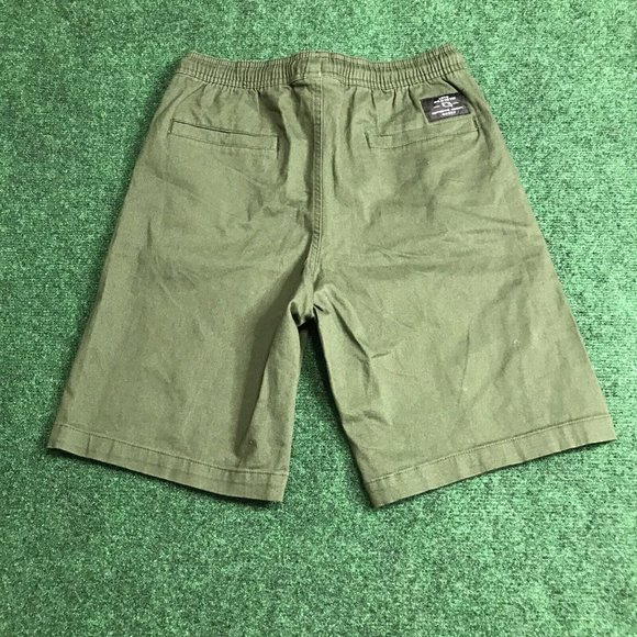 Men’s Tony Hawk Elastic Waist Stretch Green Twill Chino Skate Beach Shorts Sz S - Picture 2 of 7